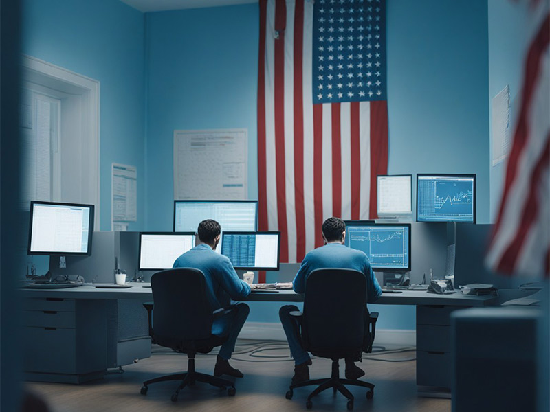 two men working in a computer lab